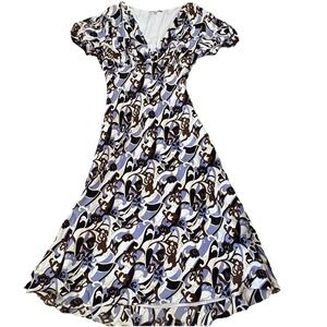 Laundry By Shelli Segal Silk Dress Women's 10 Blue Floral Paisley  Whimsy